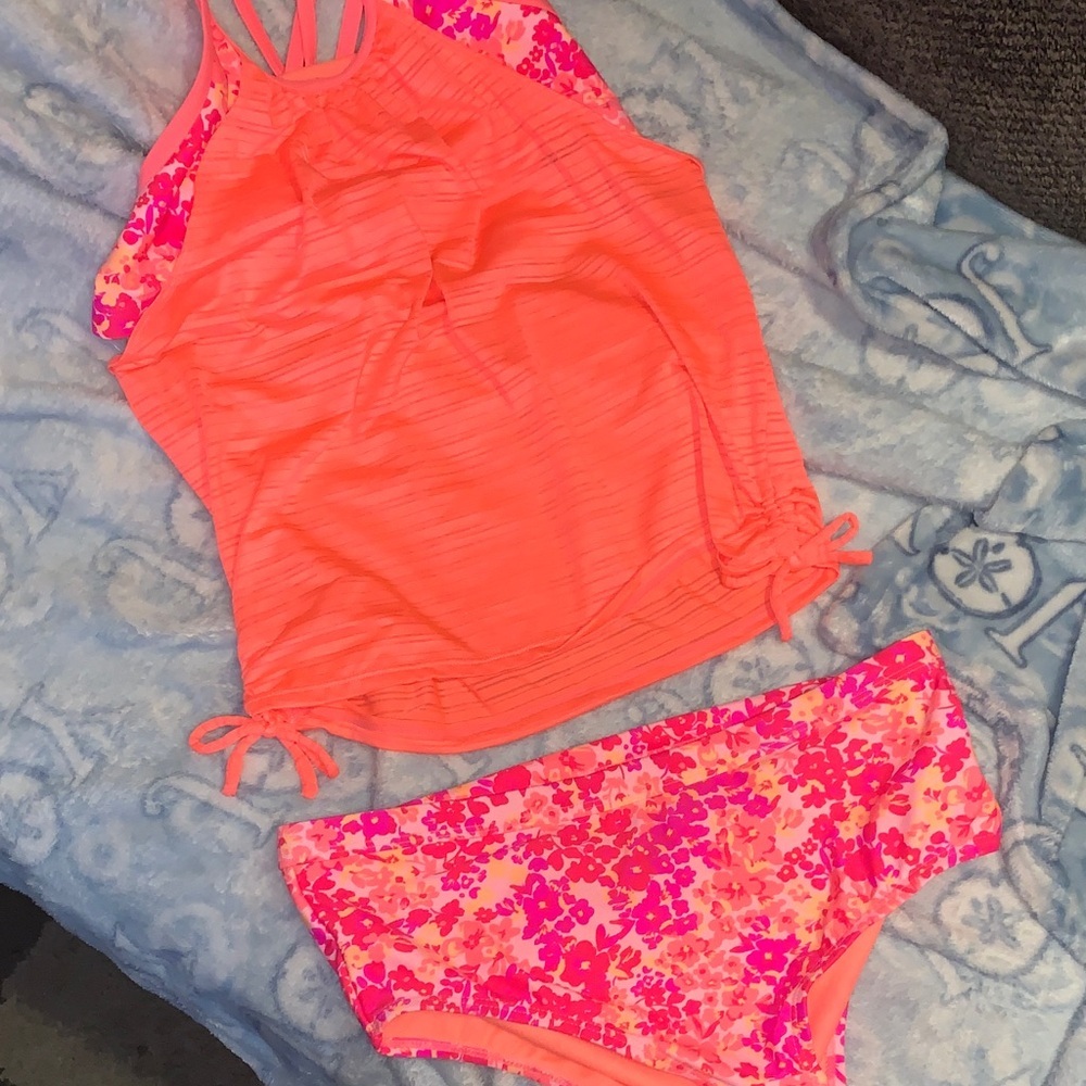 Vibrant Kids Bikini Set in Orange and Pink NWOT